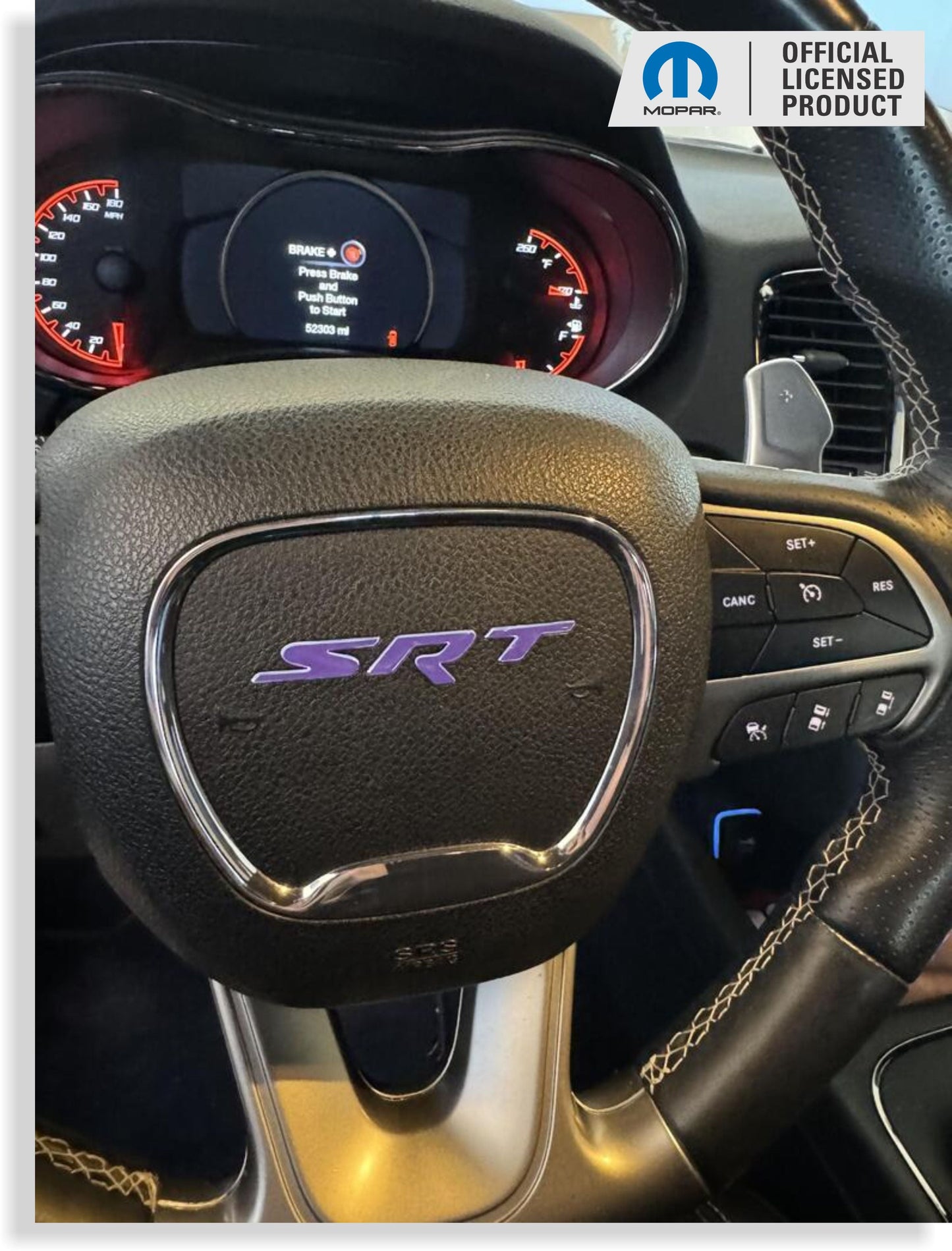 SRT Steering Wheel Emblem Overlay Decal   - 15-23 Charger SRT