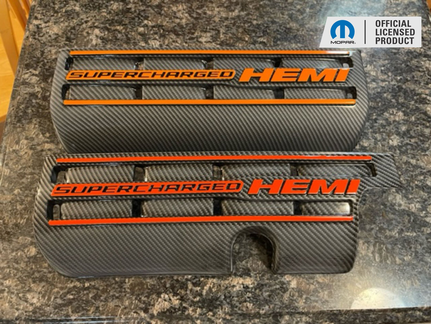 Supercharged Hemi Engine Cover Overlay Decals - Durango SRT Hellcat