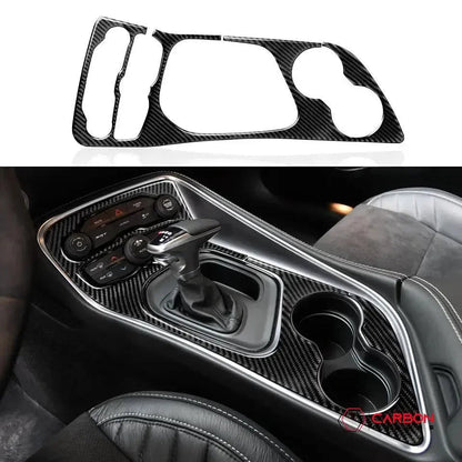 Real carbon fiber center console cover for 2015-2023 Dodge Challenger