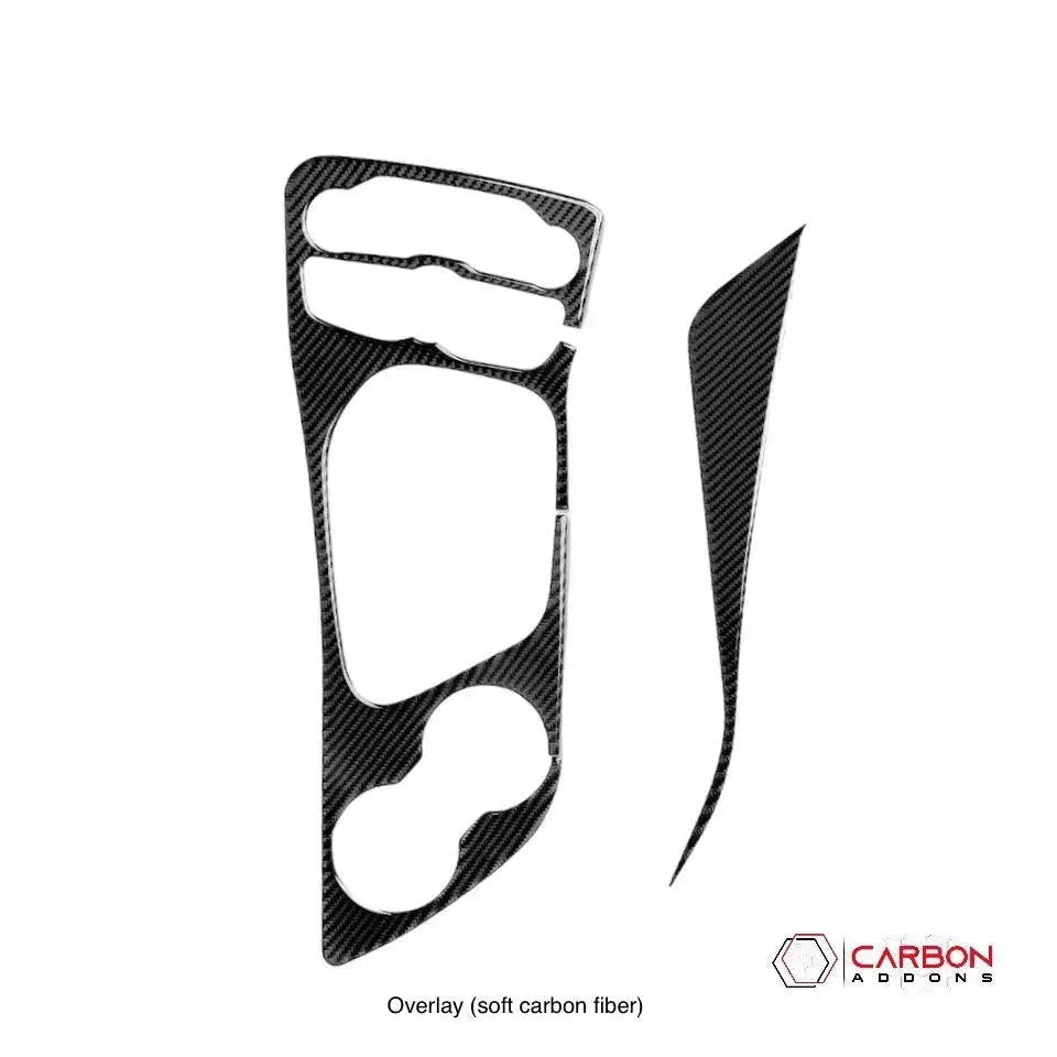 Real carbon fiber center console cover for 2015-2023 Dodge Challenger