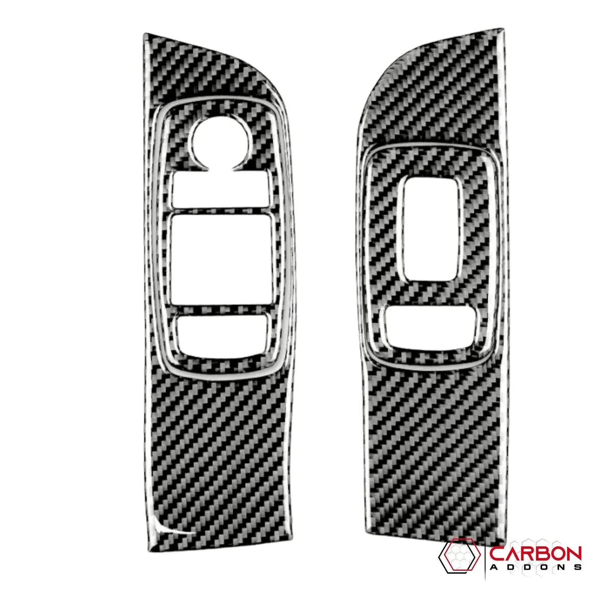 Real Carbon Fiber Window Control Trim Overlay for Dodge Challenger 2015-2023