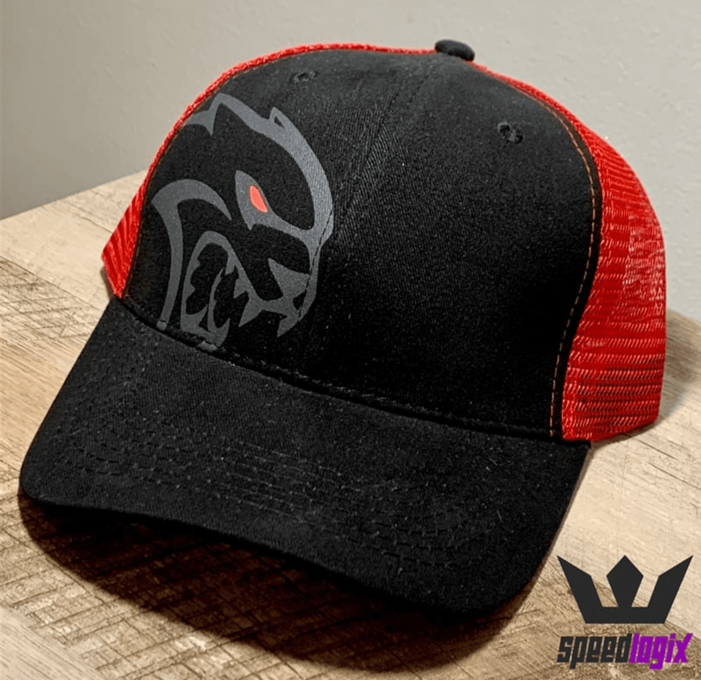 Redeye Logo Black/Red Mesh Back Hat - Speedlogix