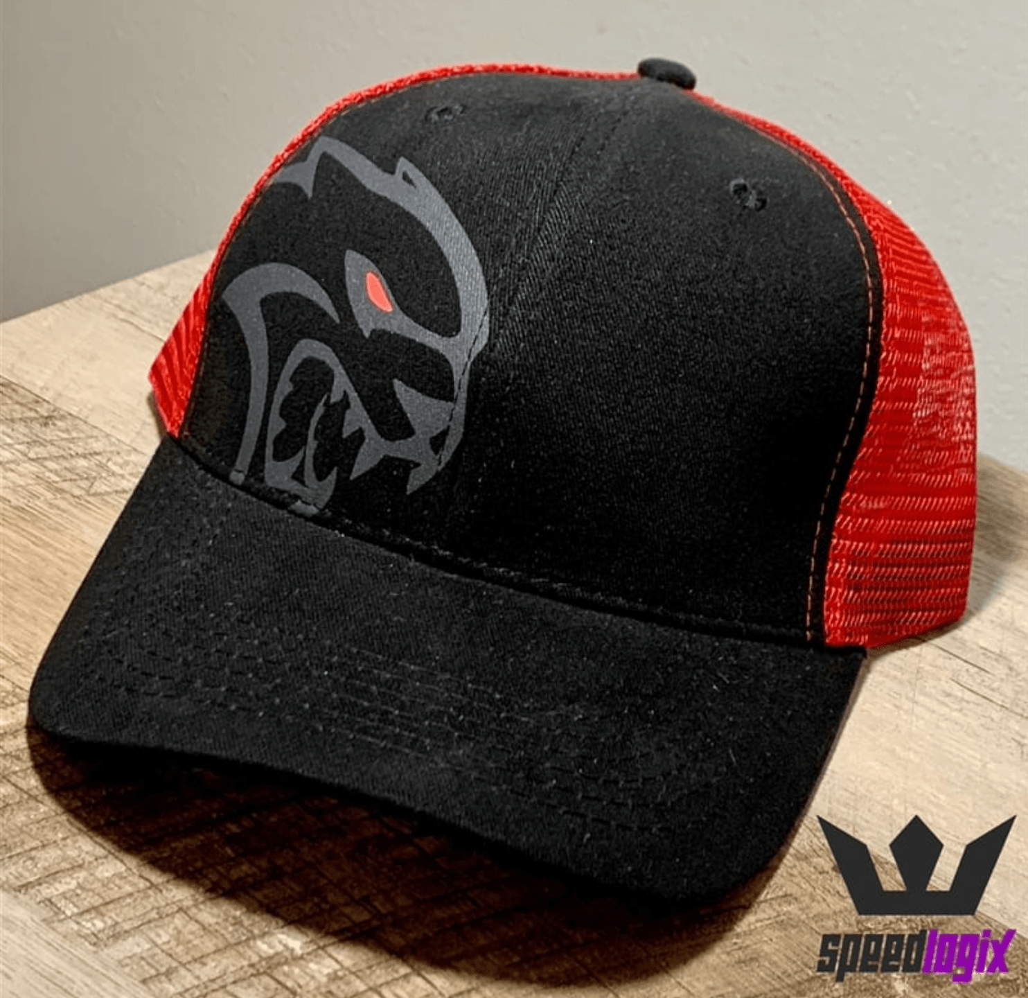 Redeye Logo Black/Red Mesh Back Hat - Speedlogix