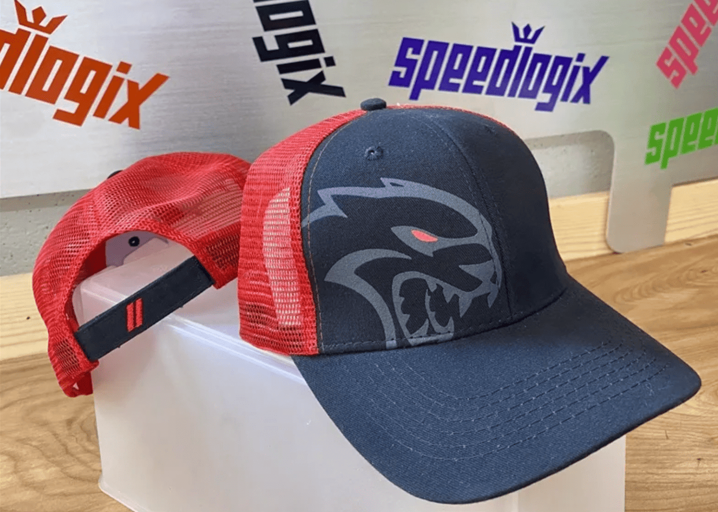 Redeye Logo Black/Red Mesh Back Hat - Speedlogix