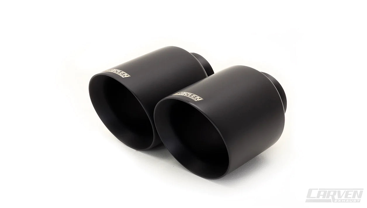 Carven 5" Black Clamp-On Exhaust Tips 2015-2023 Charger