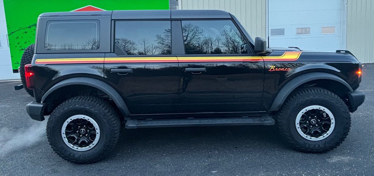 Retro Side Stripe Decals for 2021 - 2025 Ford Bronco (x2) - Speedlogix