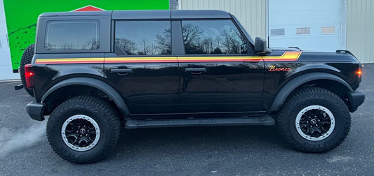 Retro Side Stripe Decals for 2021 - 2025 Ford Bronco (x2) - Speedlogix