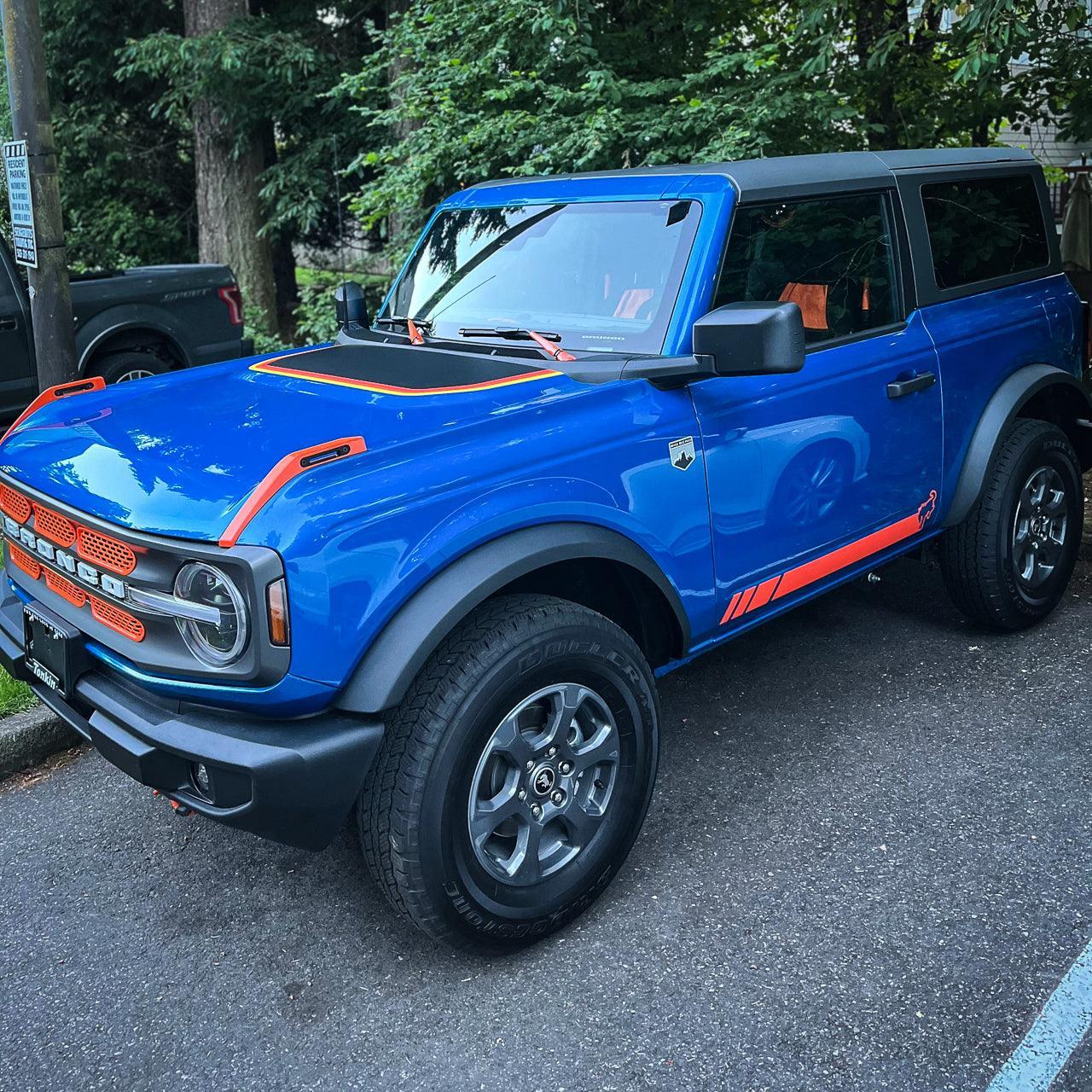 Retro Stripes Hood Overlay (Matte or Gloss) - 2021+ Bronco - Speedlogix