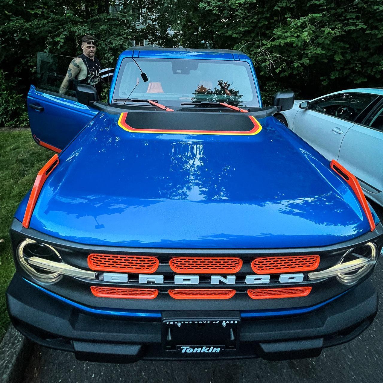 Retro Stripes Hood Overlay (Matte or Gloss) - 2021+ Bronco - Speedlogix
