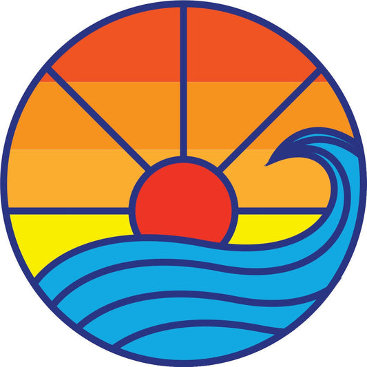 Retro Sun + Waves Geometric Simple Bronco Spare Tire Cover - Speedlogix