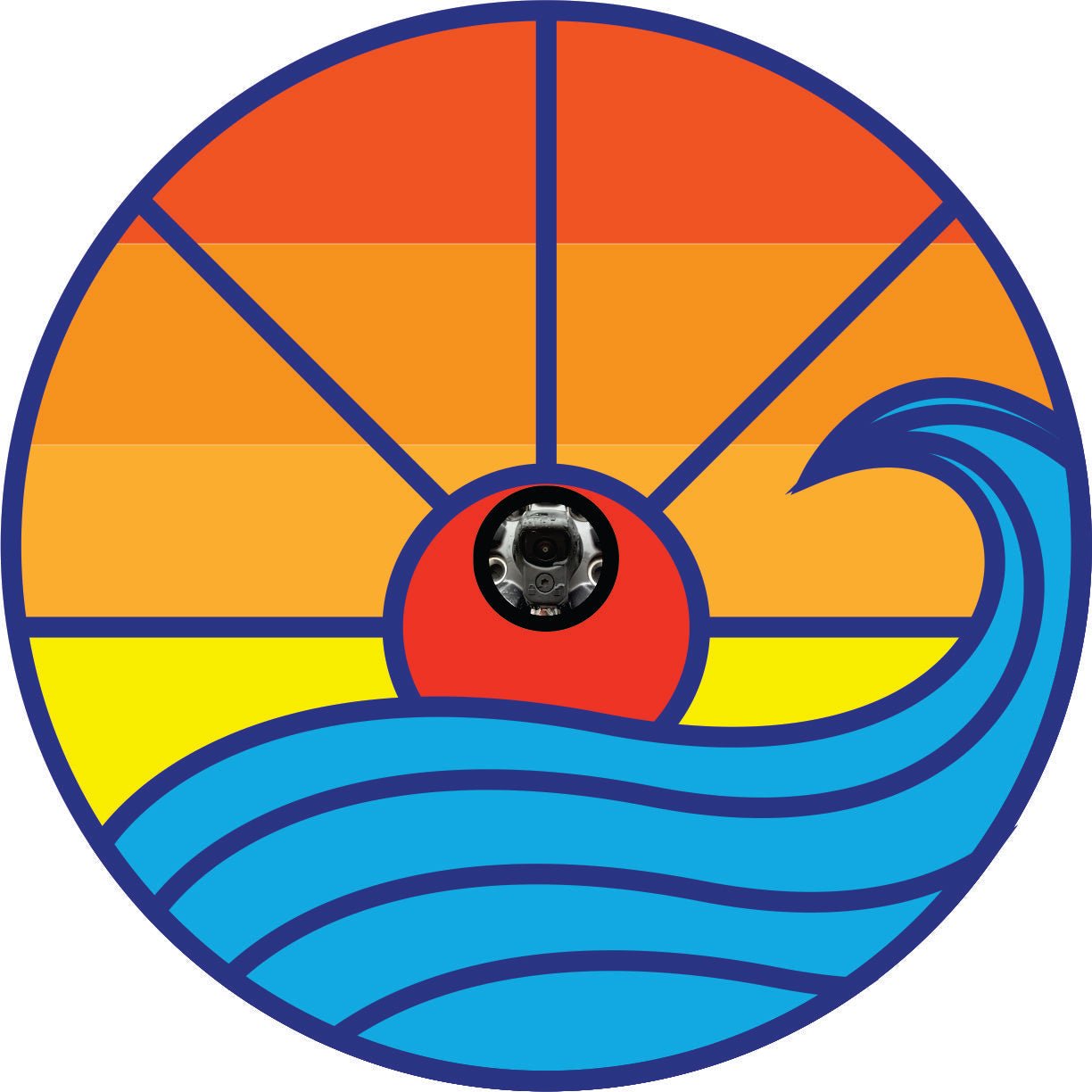 Retro Sun + Waves Geometric Simple Bronco Spare Tire Cover - Speedlogix
