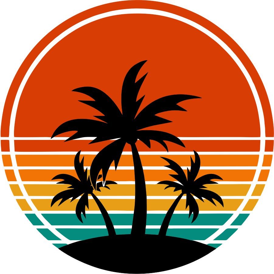 Retro Vintage Palm Tree Sunset Bronco Spare Tire Cover - Speedlogix