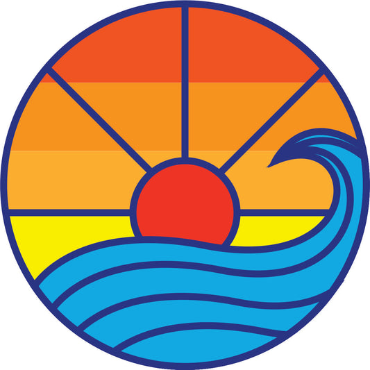 Retro Sun + Waves Geometric Simple Bronco Spare Tire Cover