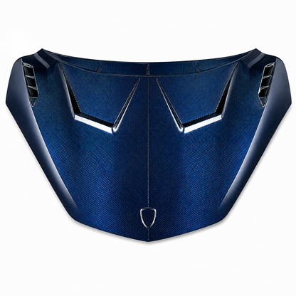 Aggressive Clear Blue Dry Carbon Fiber Hood for Lamborghini Revuelto
