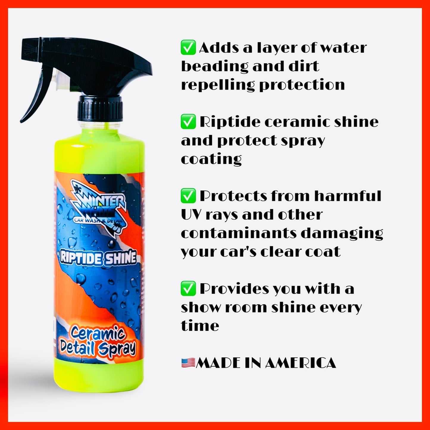 Riptide Ceramic Detail Spray, Shine and Protection for Vehicle Paint (16 Fl oz) - Speedlogix