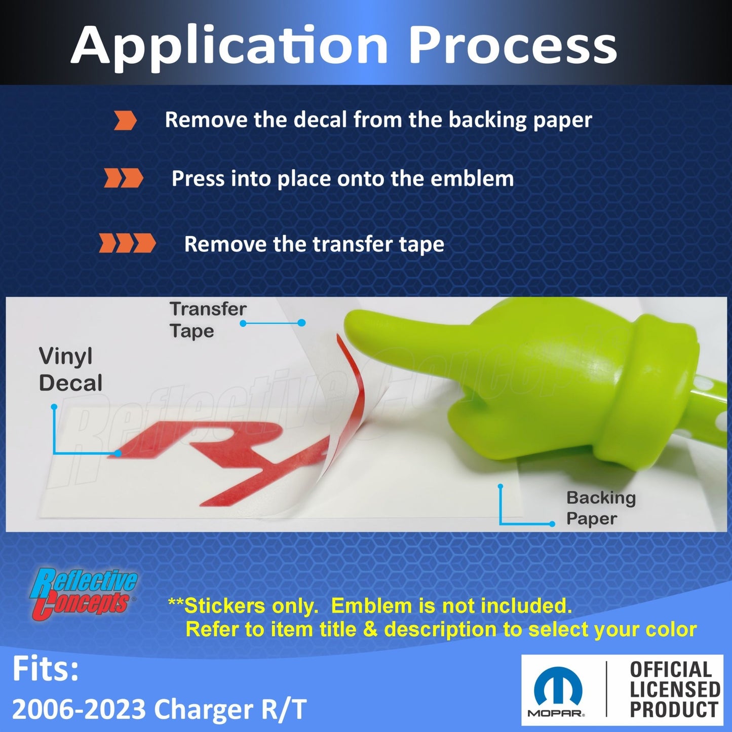 R/T Trunk Emblem Overlay Decal Sticker - Dodge Charger R/T - Speedlogix