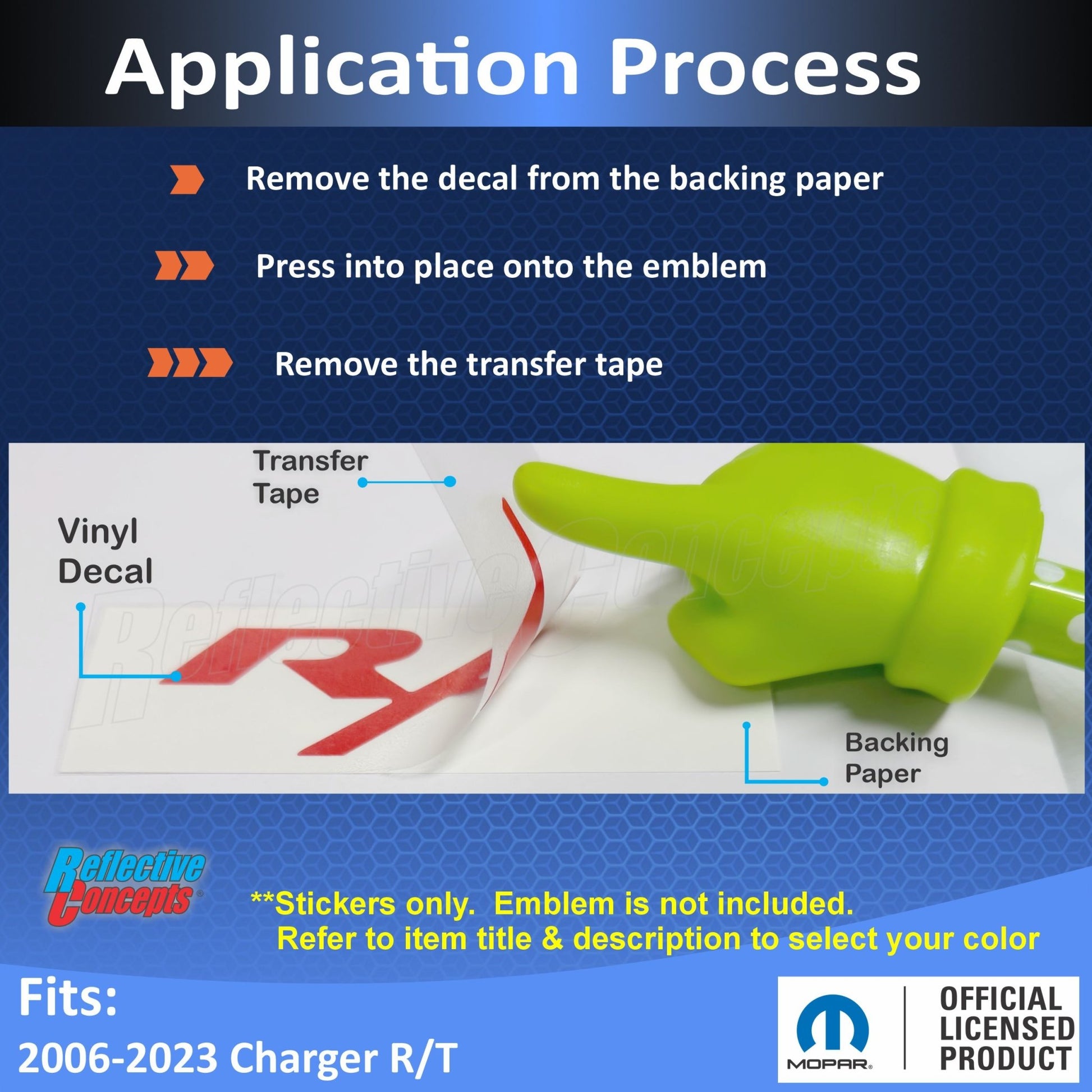 R/T Trunk Emblem Overlay Decal Sticker - Dodge Charger R/T - Speedlogix