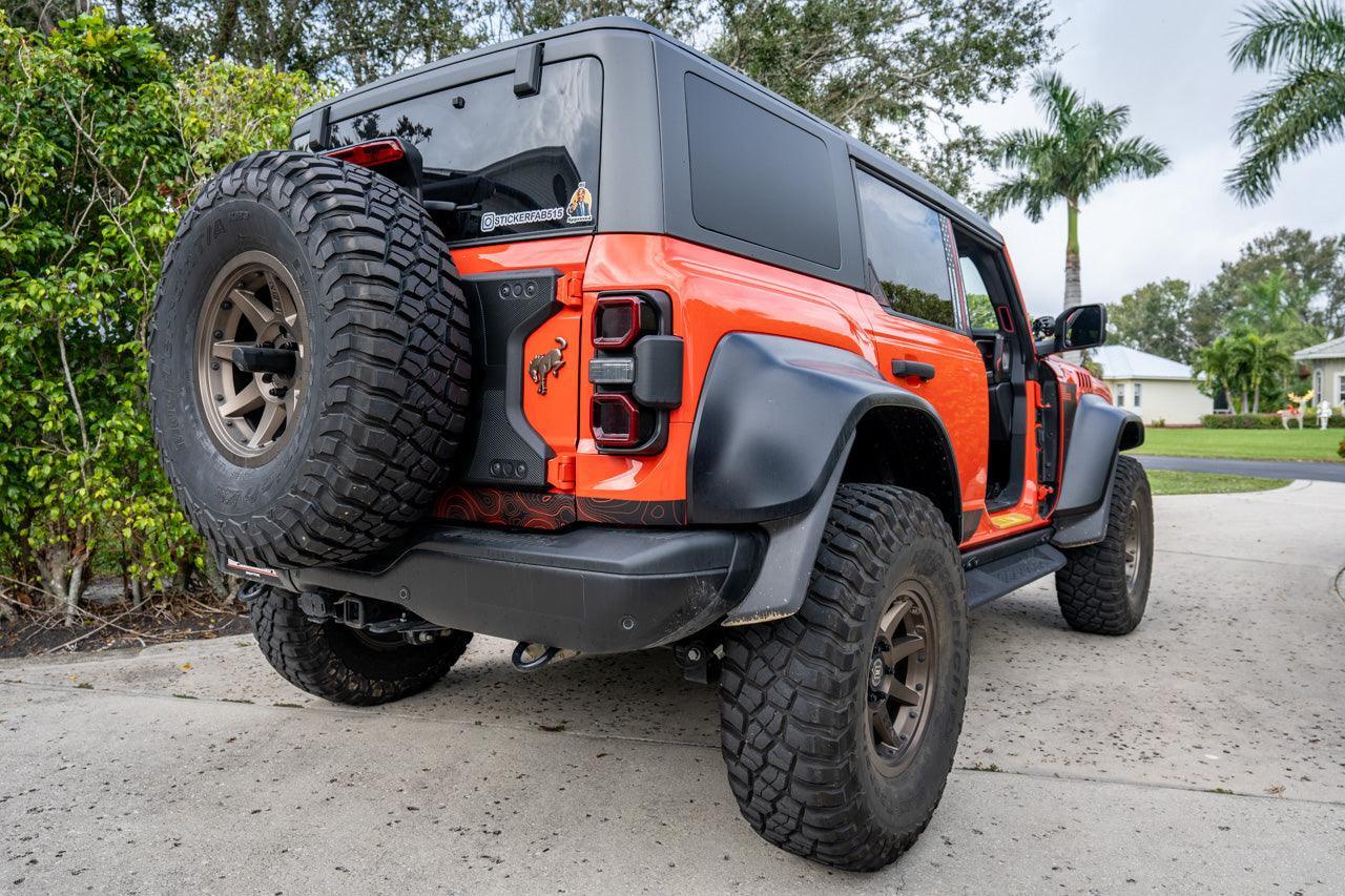 Safari Topo Lower Rear Tailgate Overlays - 2021+ Bronco - Speedlogix