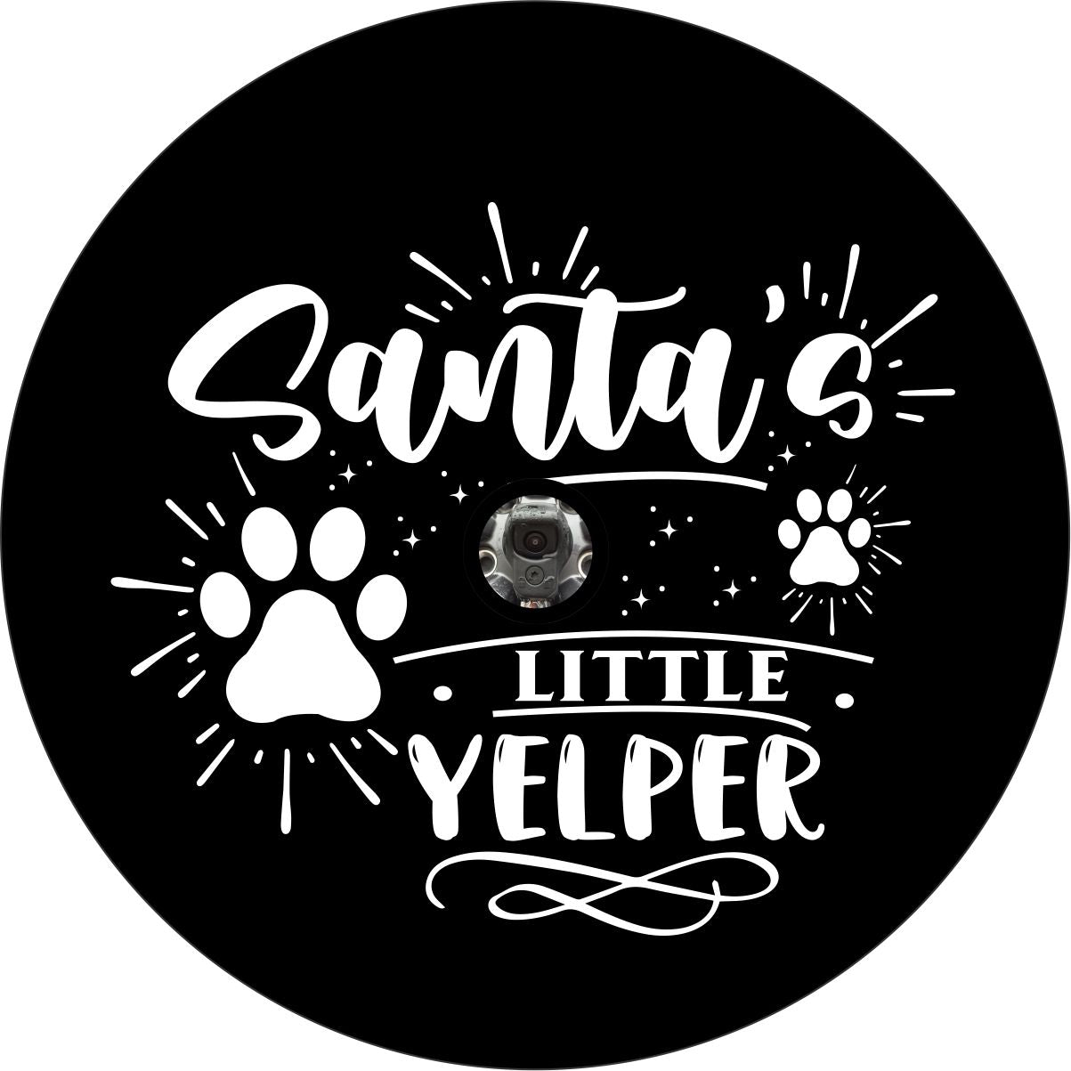 Santa's Little Yelper Paw Print Bronco Spare Tire Cover - Speedlogix
