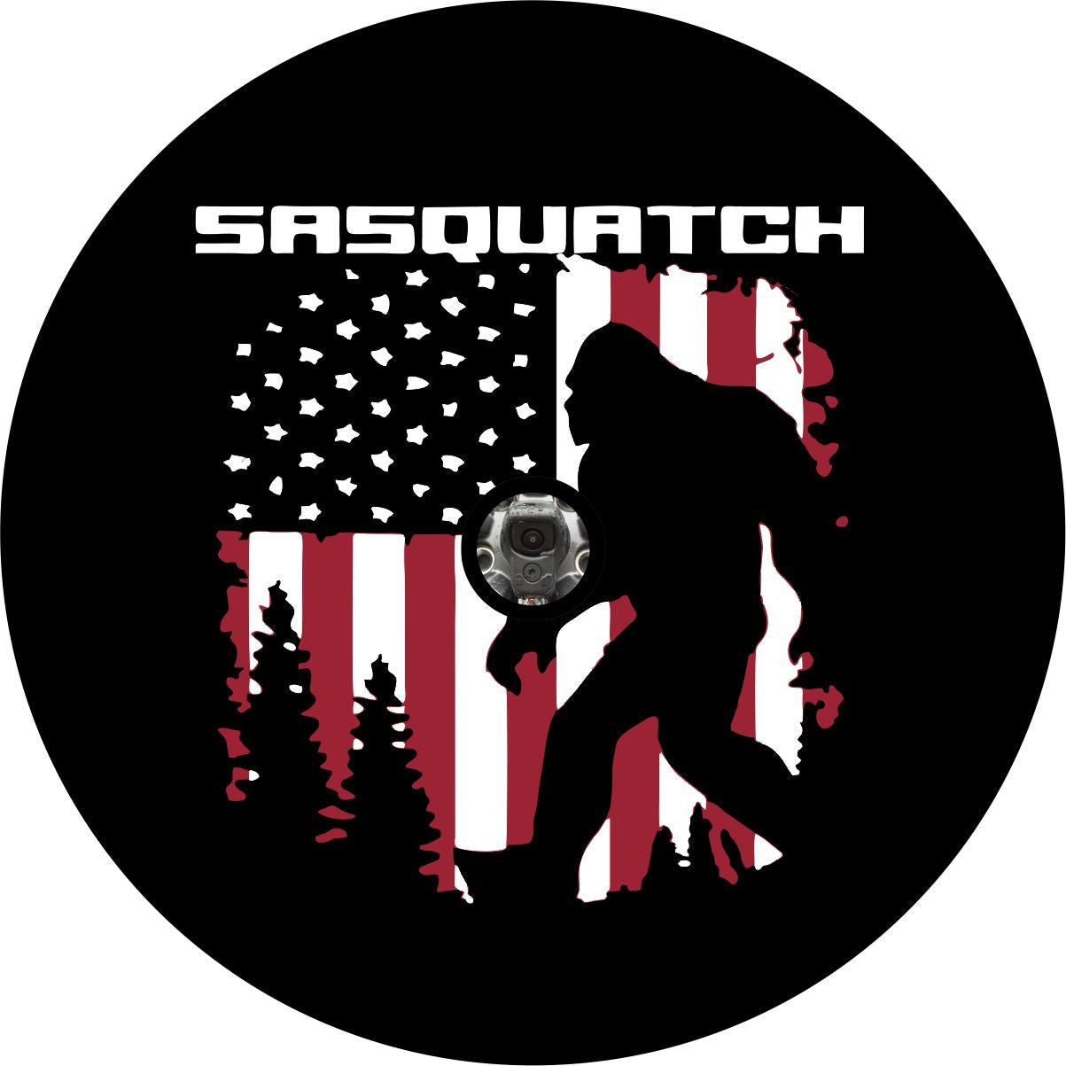 Sasquatch American Flag Bronco Spare Tire Cover - Speedlogix