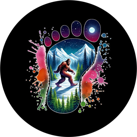 Sasquatch Color Pop Art Bigfoot Mountain Bronco Spare Tire Cover - Speedlogix
