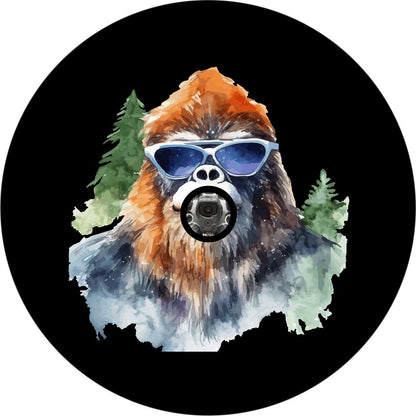 Sasquatch Watercolor Bigfoot Bronco Spare Tire Cover - Speedlogix