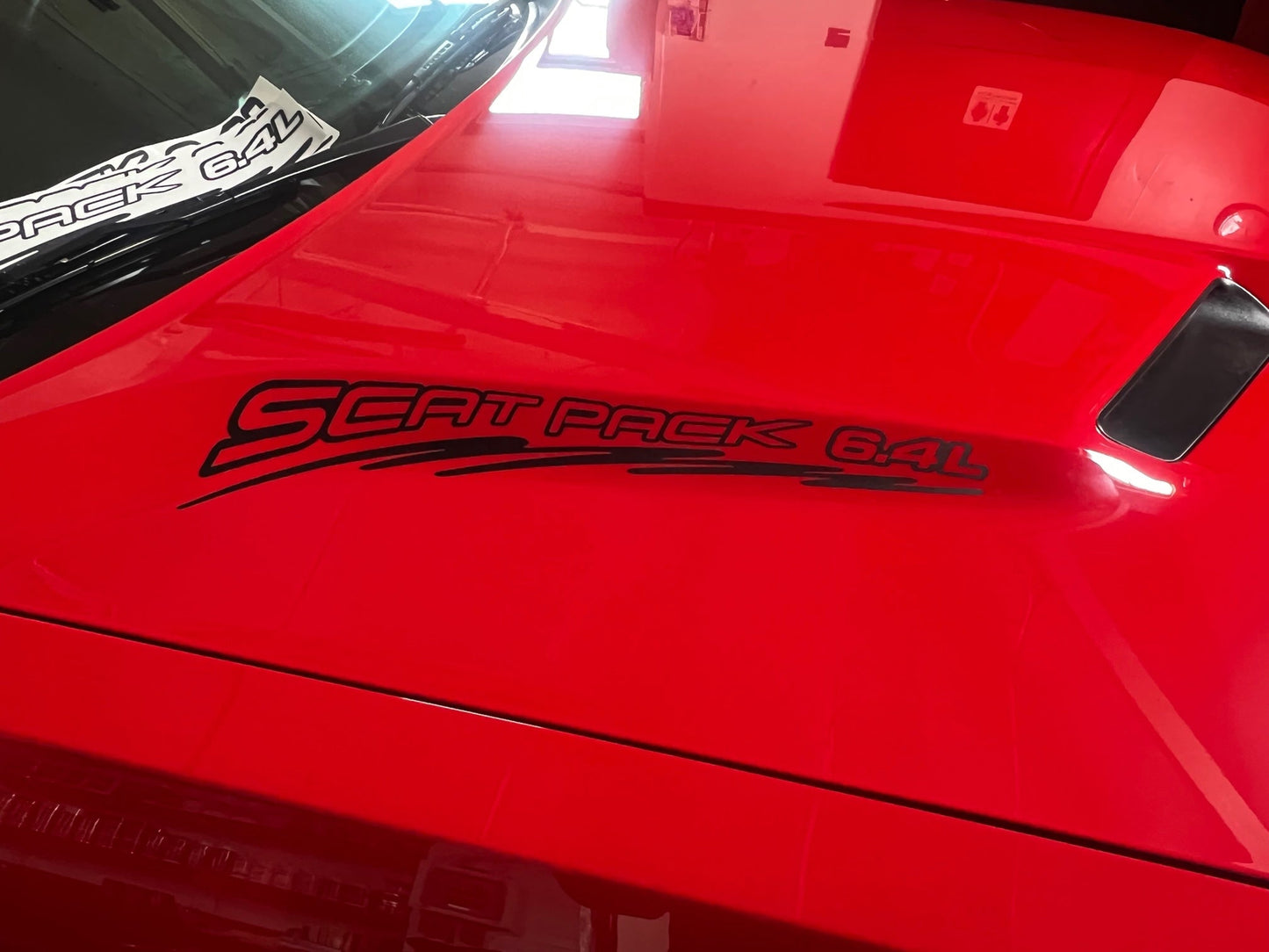 Scat Pack 6.4 Liter Hood Splash Decals for 2015 - 2024 Dodge Challenger/Charger (x2) - Speedlogix