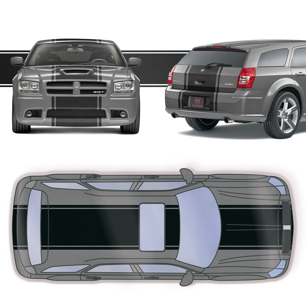 20" Racing Stripes & pins & moonroof Self Healing Vinyl fits Dodge Magnum 2005 to 2008