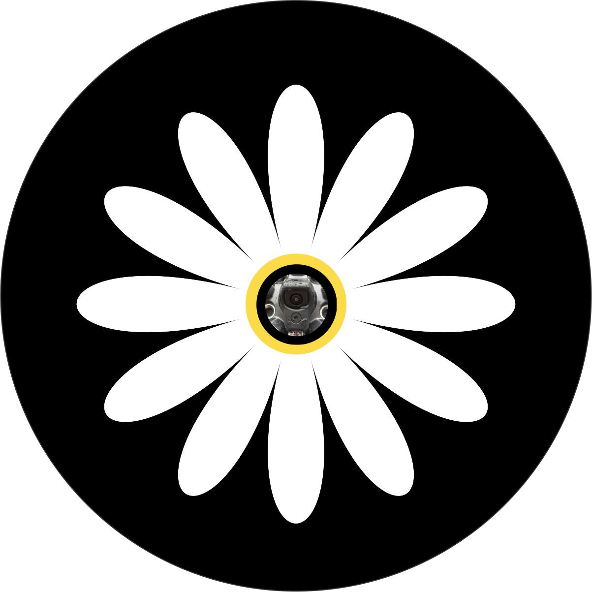 Simple & Plain Daisy Flower Bronco Spare Tire Cover - Speedlogix