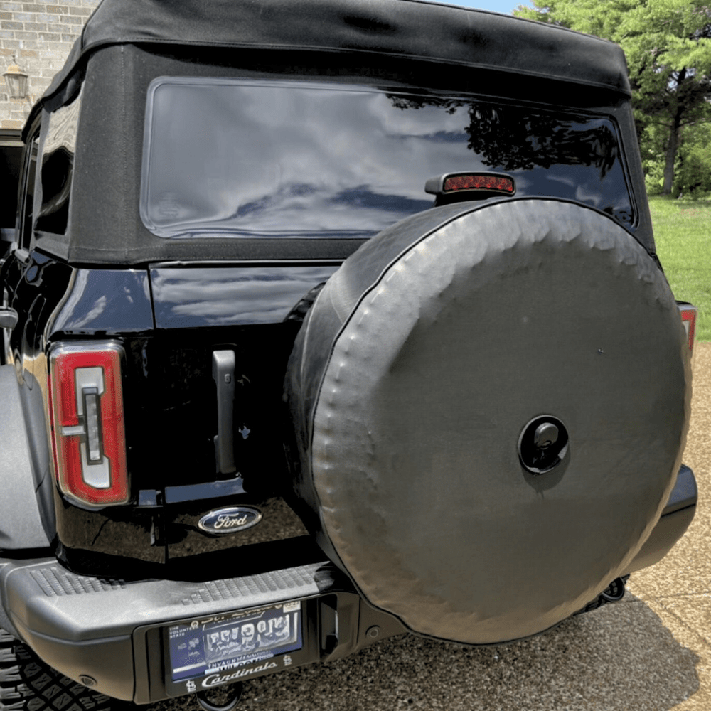 Simple Solid Black Bronco Spare Tire Cover - Speedlogix