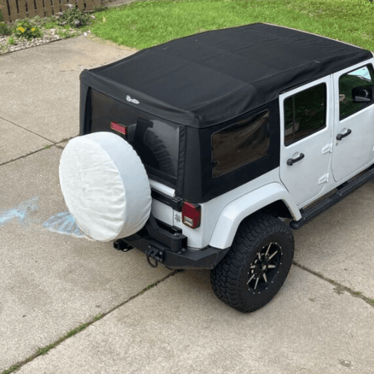 Simple Solid White Spare Tire Cover for Jeep, Bronco, RV, Camper, Vans, & More - Speedlogix