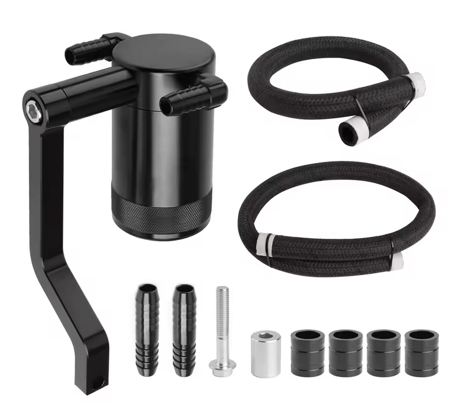 SLX Black Billet Oil Catch Can 2011 - 2023 Challenger/Charger 5.7L, 6.4L - Speedlogix