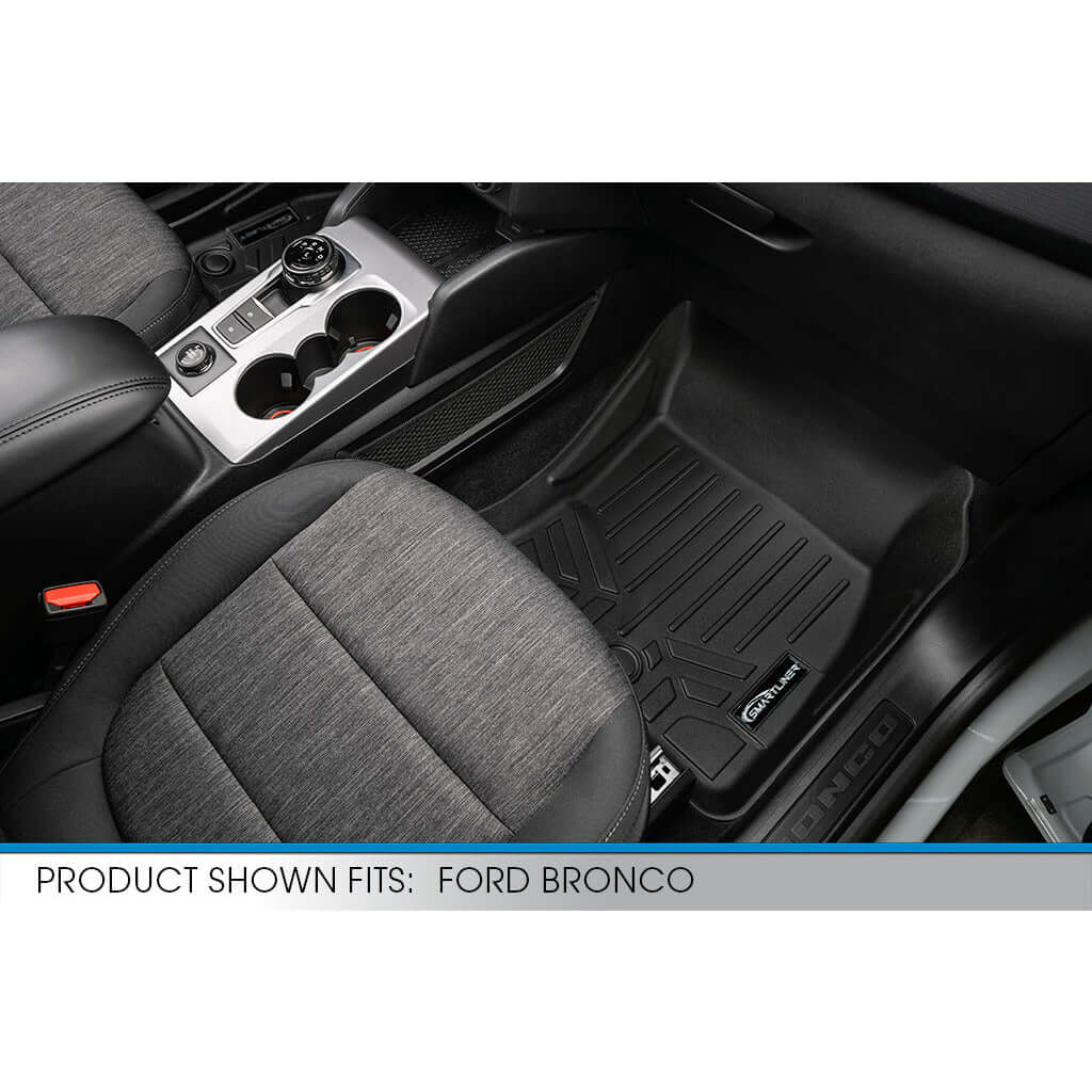 SMARTLINER Custom Fit Floor Liners For 2021 - 2025 Ford Bronco Sport W/O Rear Bump - Speedlogix