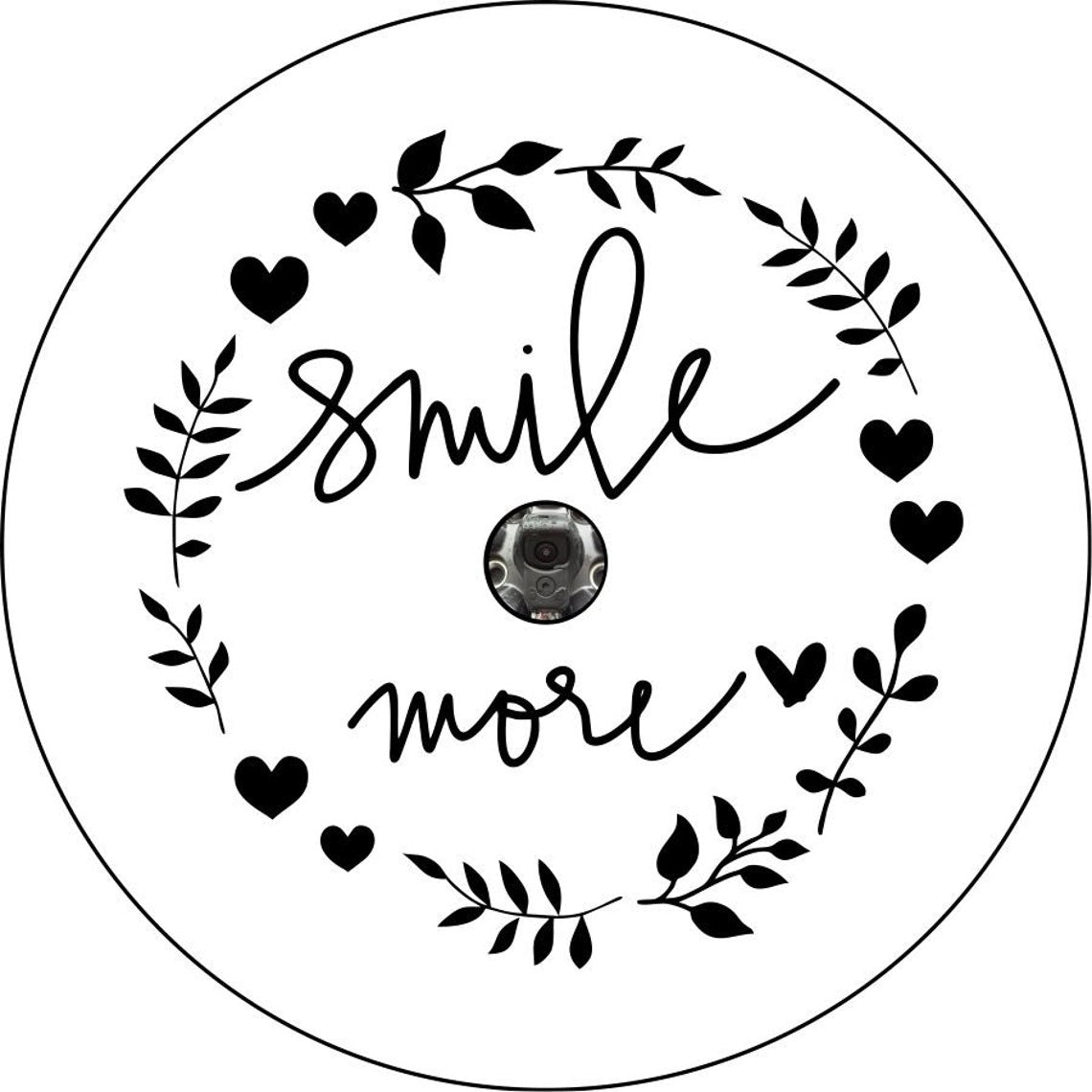 Smile More Floral Wreath Spare Tire Cover - Speedlogix