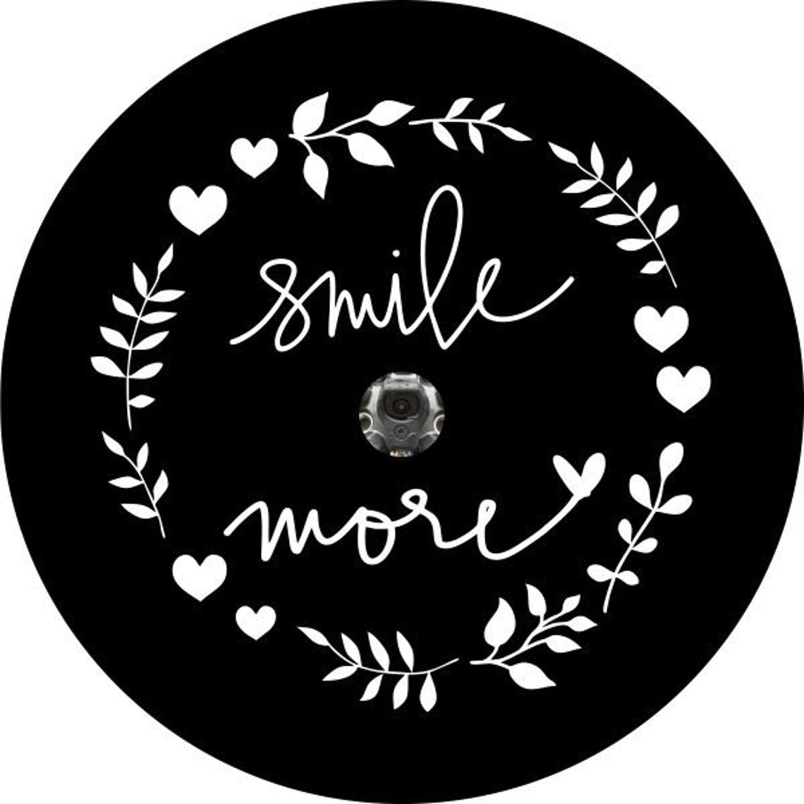 Smile More Floral Wreath Spare Tire Cover - Speedlogix