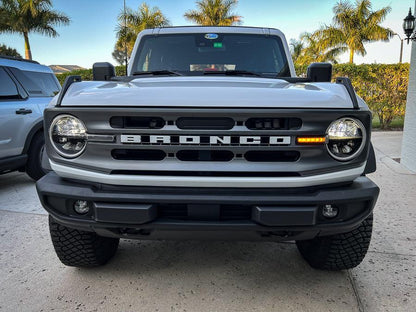 Smoked Signature Style Light Bar Overlays - 2021+ Bronco (Standard Headlights) - Speedlogix