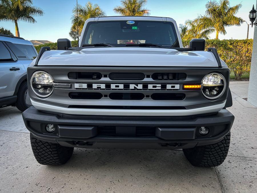 Smoked Signature Style Light Bar Overlays - 2021+ Bronco (Standard Headlights)