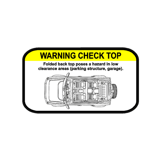 Soft Top Warning Labels - 2021+ Bronco