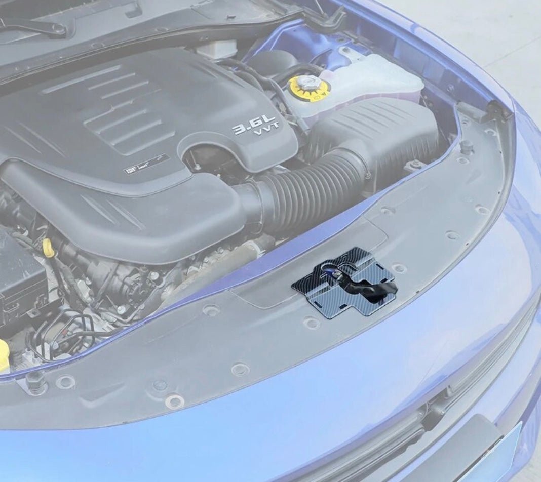 Speedlogix Carbon Fiber Print Hood Latch Cover 2011 - 2023 Charger - Speedlogix