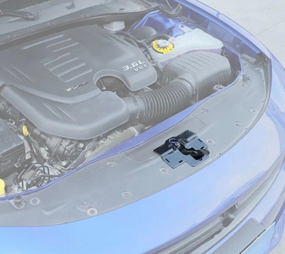 Speedlogix Carbon Fiber Print Hood Latch Cover 2011 - 2023 Charger - Speedlogix