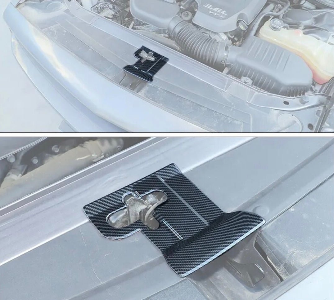 Speedlogix Carbon Fiber Print Hood Latch Cover 2015 - 2023 Challenger - Speedlogix