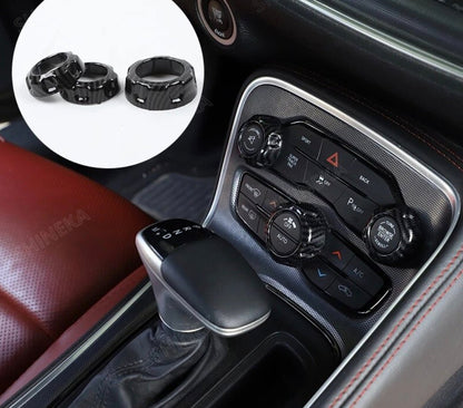 Speedlogix Carbon Print A/C Radio Knob Covers 2015 - 2023 Challenger - Speedlogix