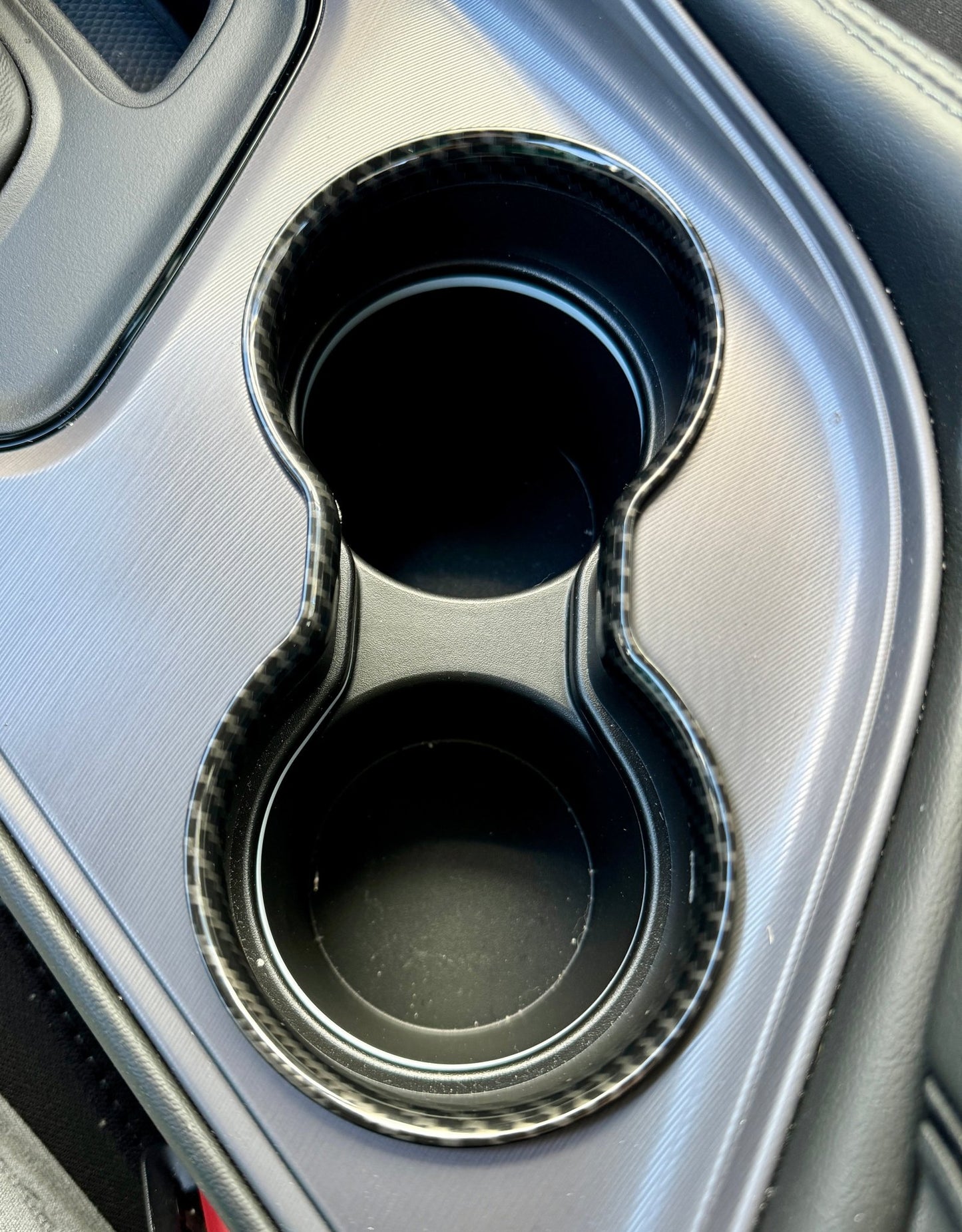 Speedlogix Carbon Print Cup Holder Trim 2015 - 2023 Challenger - Speedlogix