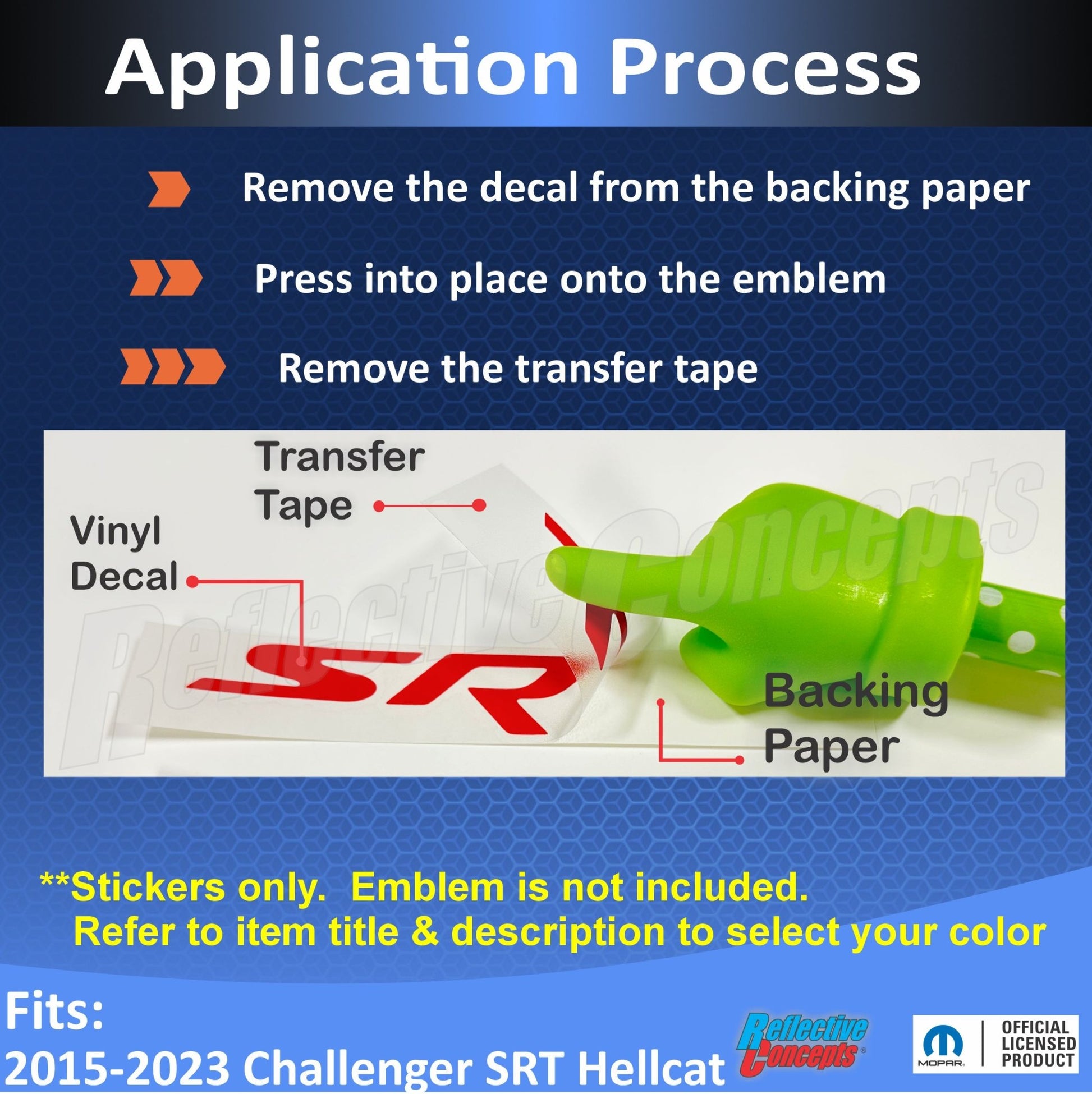 SRT Airbox Lettering and Stripe Decals - Challenger SRT Hellcat - Speedlogix