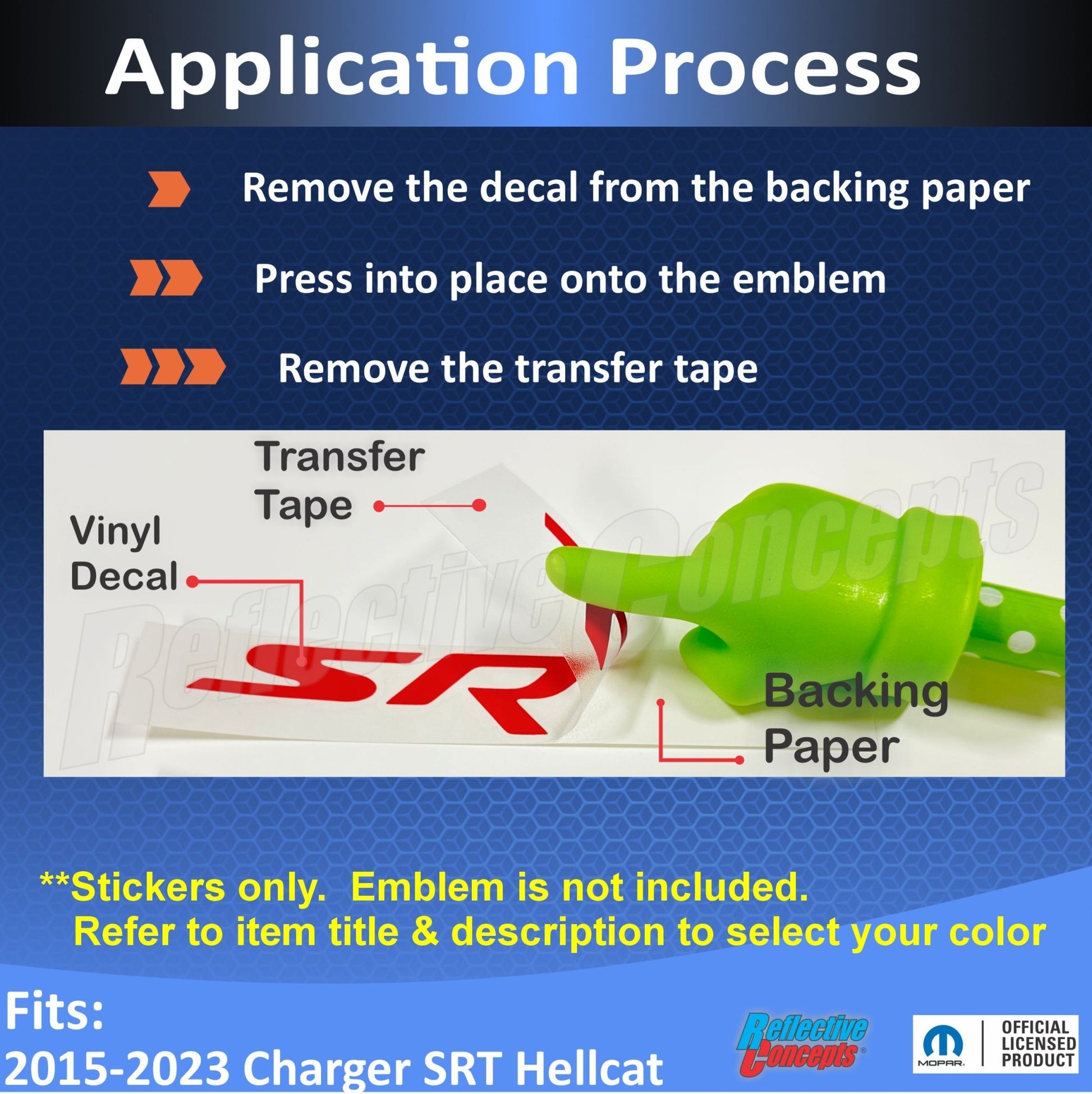 SRT Airbox Lettering and Stripe Decals - Charger SRT Hellcat - Speedlogix