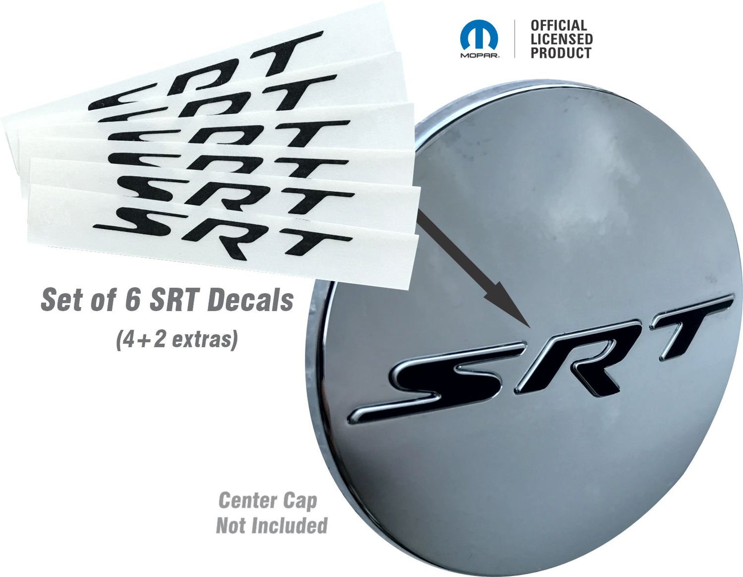 SRT Center Cap Overlay Decals for Challenger SRT - Speedlogix