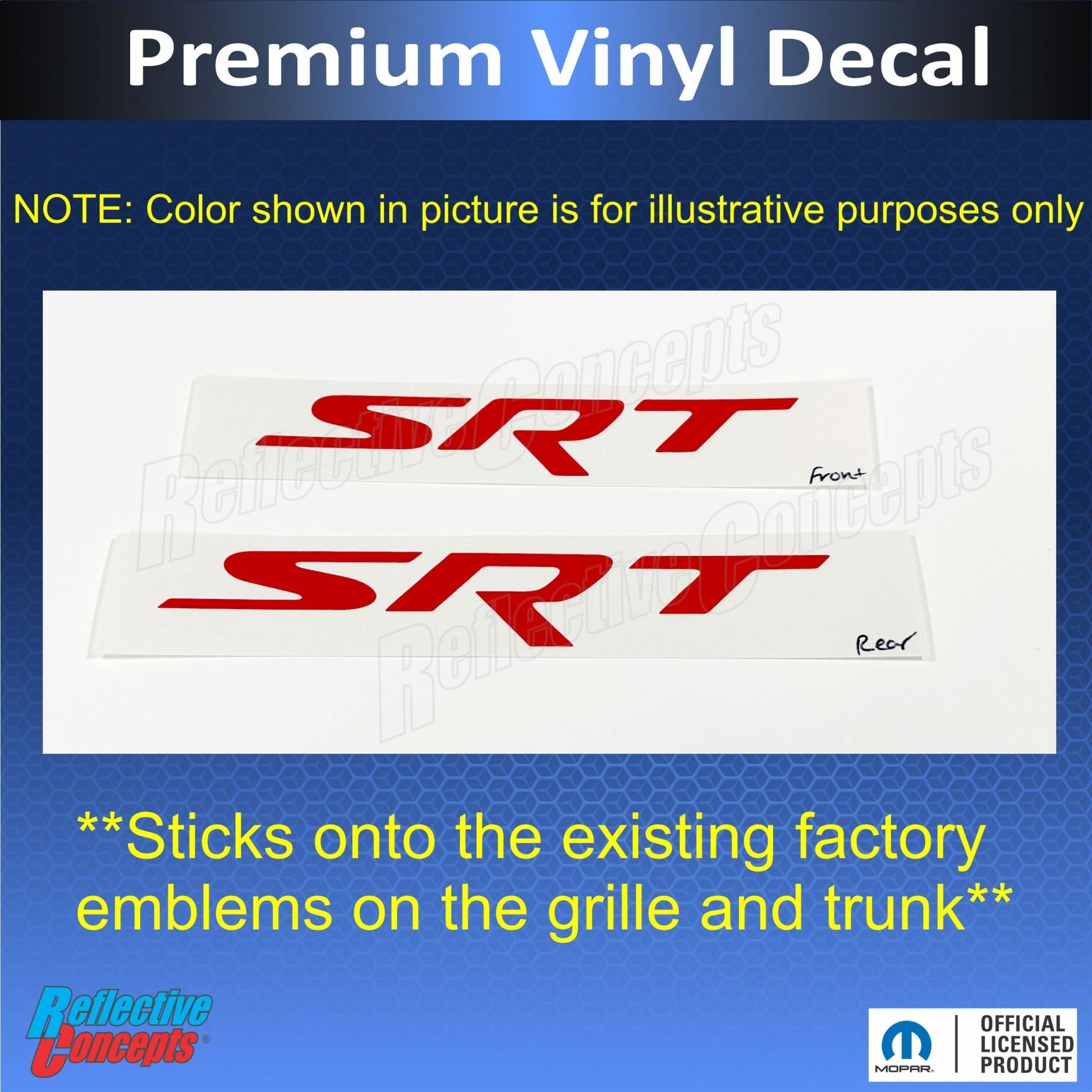 SRT Emblem Overlay Decals - 2015 - 2018 Charger SRT 392 - Speedlogix