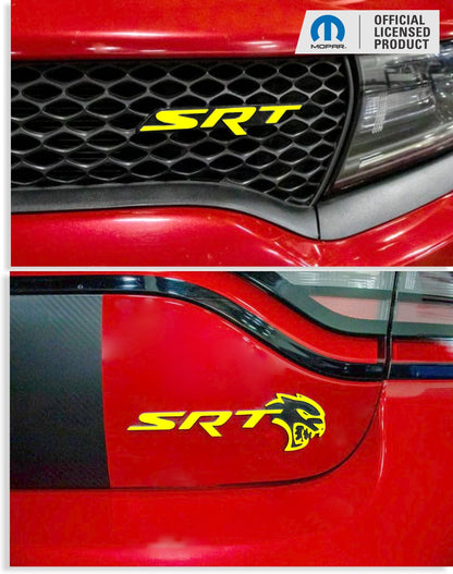 SRT Emblem Overlay Decals - 2017 Dodge Charger SRT Hellcat - Speedlogix