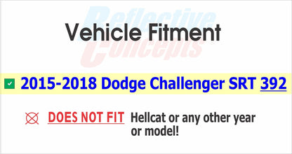 SRT Front and Rear Badge Overlay Decals - 2015 - 2018 Dodge Challenger SRT 392 - Speedlogix