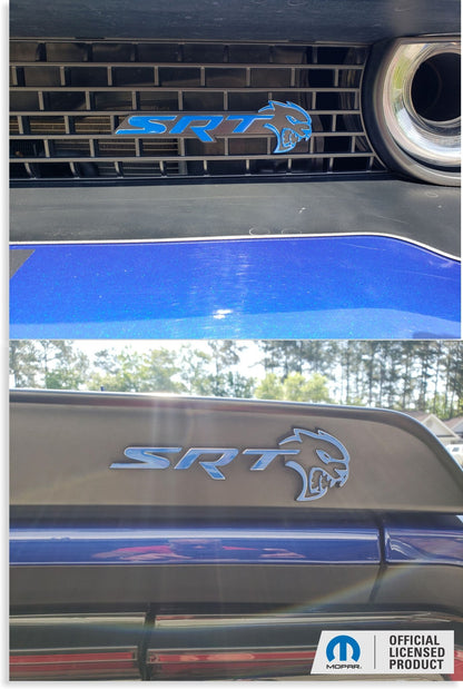 SRT Front and Rear Emblem Overlay Decals - 18 - 23 Challenger SRT Hellcat - Speedlogix